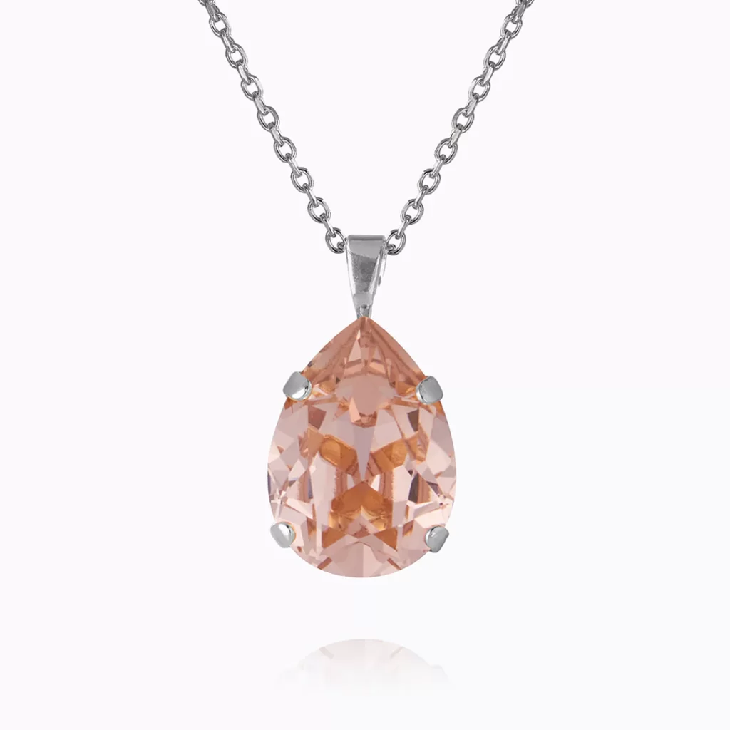 Mini Drop Necklace Rhodium Vintage Rose