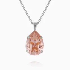 Mini Drop Necklace Rhodium Vintage Rose