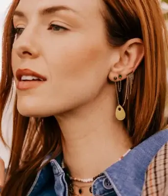 Zag Carole Earrings Green