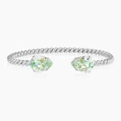 Mini Drop Bracelet Rhodium Light Chrysolite