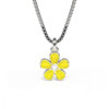 Pia & Per Halsband i silver - Gul blomma