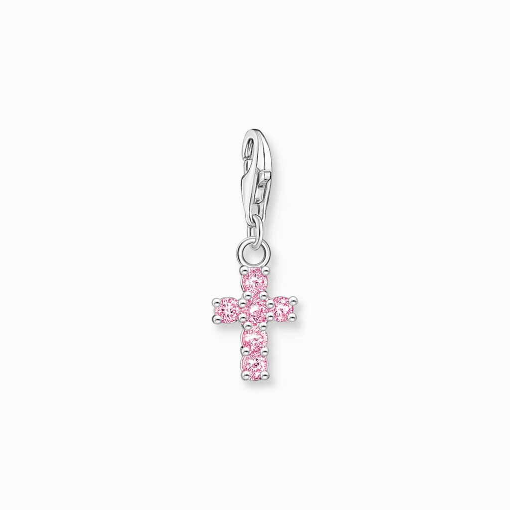 Thomas Sabo Charm-hängsmycke rosa kors silver