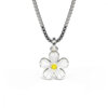 Pia & Per Halsband i silver - Vit blomma