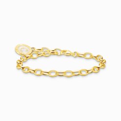 Charm-armband med vit Charmista Coin guldpläterad