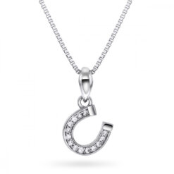 Pia & Per Halsband silver - Hästskor med cz.