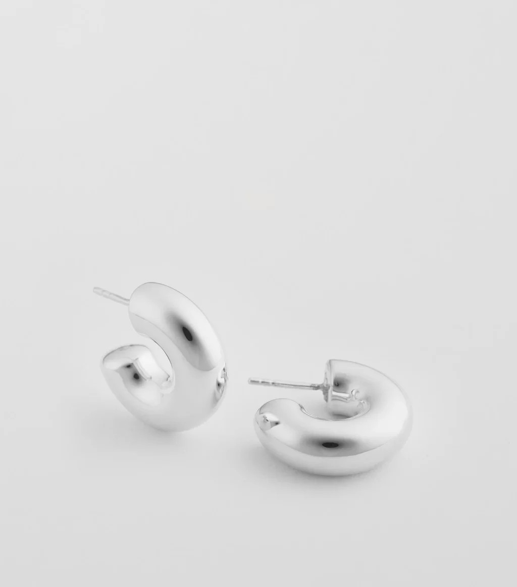 Syster P Bolded Little Sis Hoops Silver