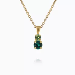 Leah Necklace / Green Combo Gold