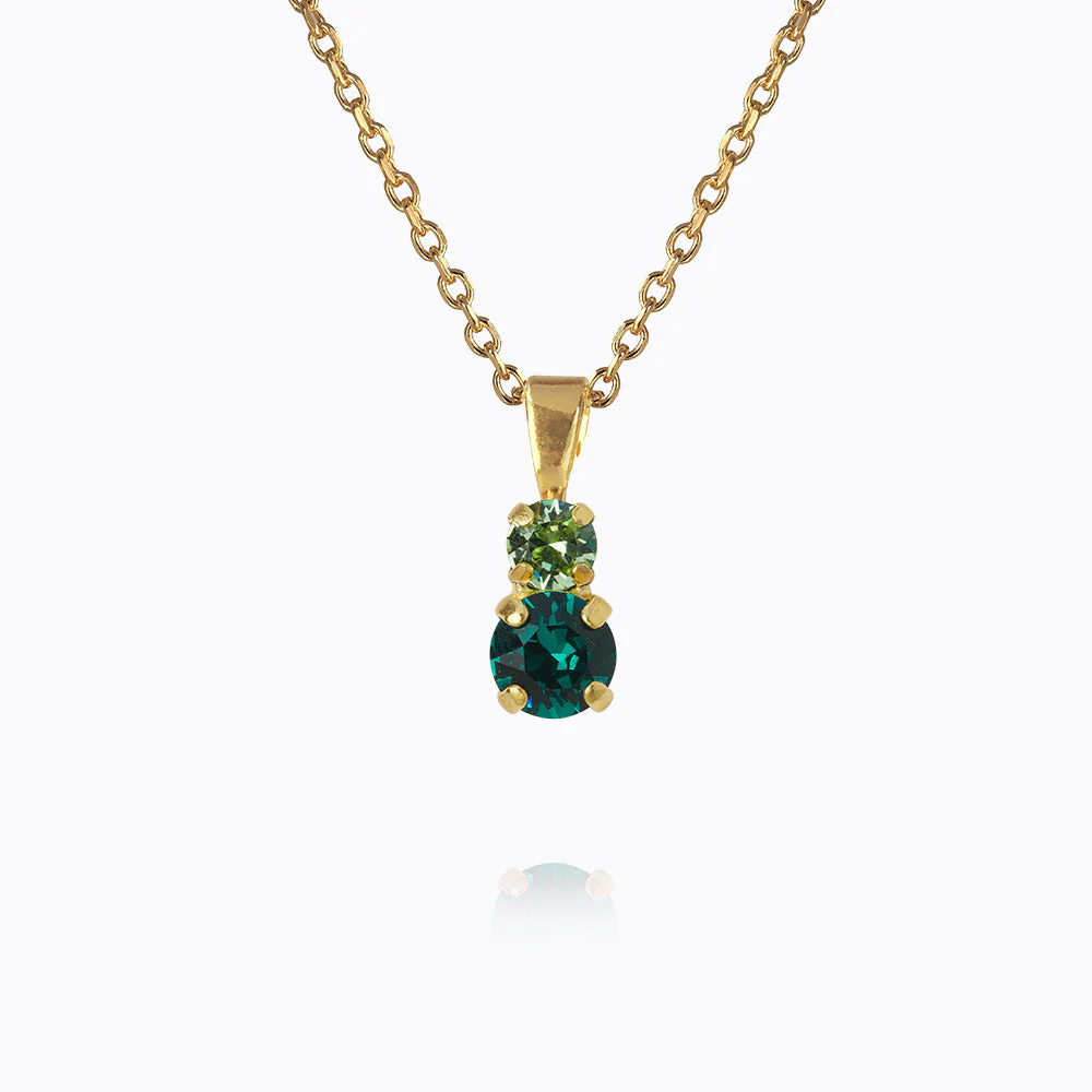 Leah Necklace / Green Combo Gold