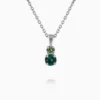 Leah Necklace / Green Combo Rhodium