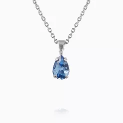 Petite Drop Necklace / Lapis Rhodium