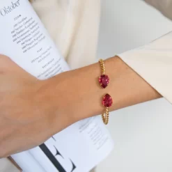 Mini Drop Bracelet / Mulberry Red
