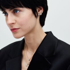 Stiftörhängen med glittrande upphöjda hjärtan