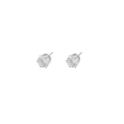 Snö Lady Small Earring silver, Klassiska örhängen med en större och klar, fint infattad sten i cubic zirconia.
