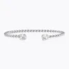 Mini Twisted Bracelet Rhodium /Crystal