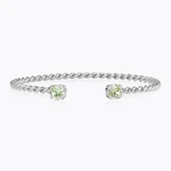 Mini Twisted Bracelet Rhodium / Chrysolite