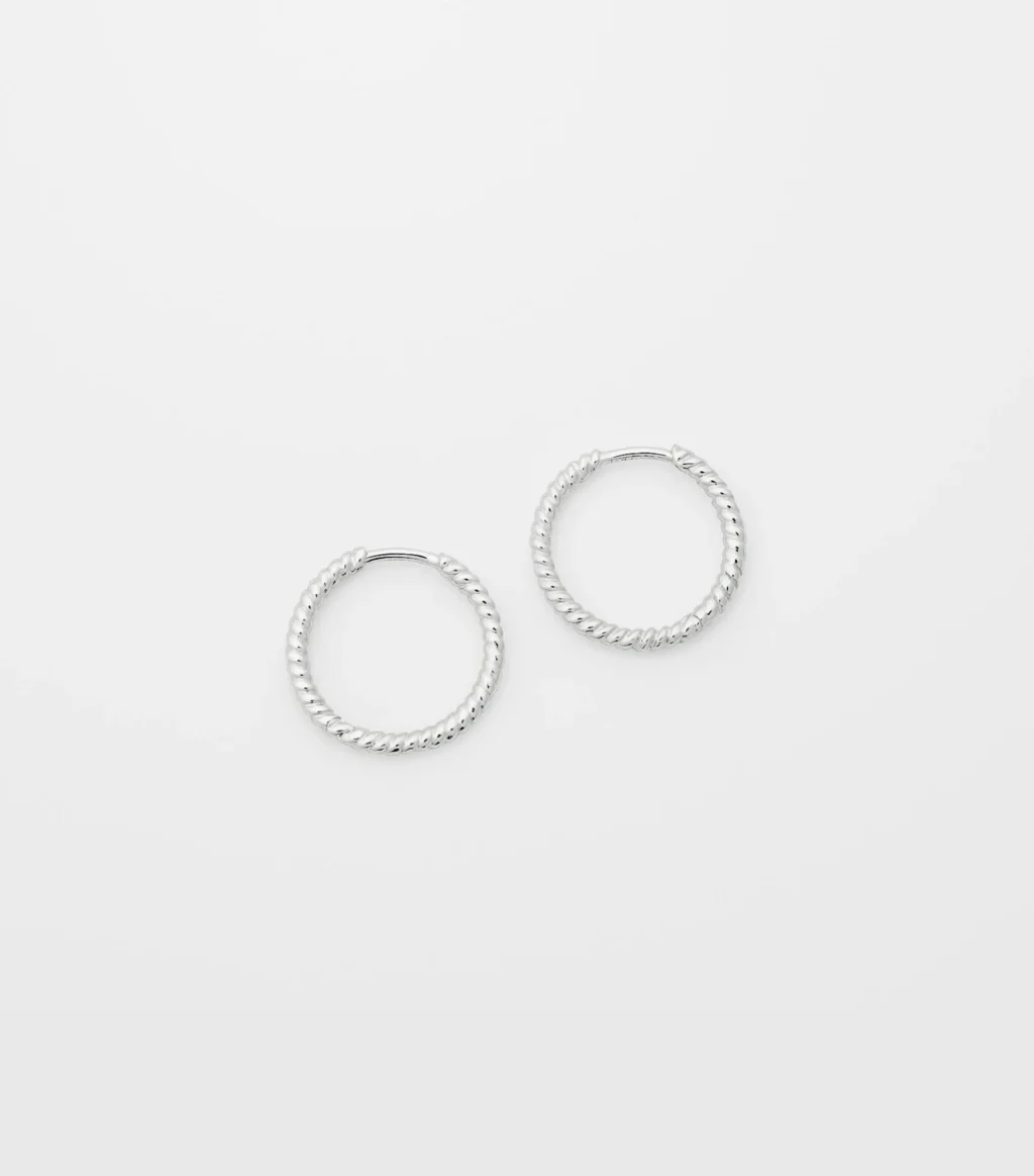 Syster P Beloved Twisted Medium Hoops Silver