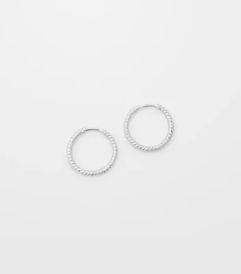 Syster P Beloved Twisted Medium Hoops Silver