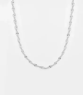 Syster P Herringbone Twisted Necklace Silver
