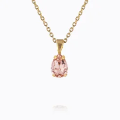 Petite Drop Necklace Gold Vintage Rose