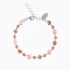 Calanthe Bracelet Rhodium / Flamingo Combo
