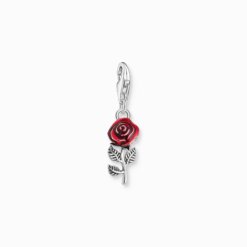 Thomas Sabo Charm-hängsmycke röd ros, silver