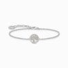 Thomas Sabo Armband med tree of love-hänge och vit emalj, silver
