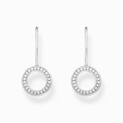 Thomas Sabo Cirkelformade örhängen med vita stenar