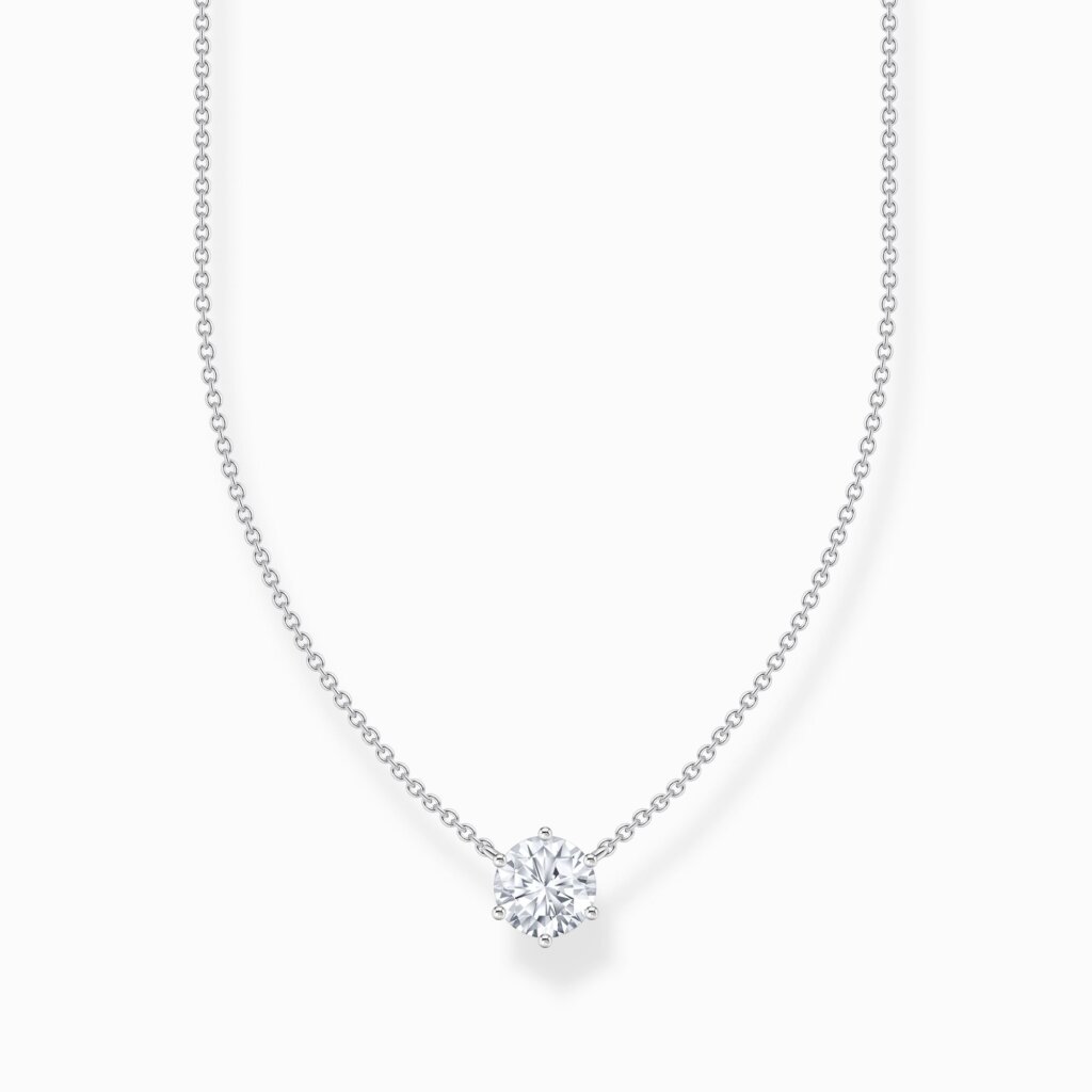 Thomas Sabo Halsband med vitt zirkonia-hängsmycke