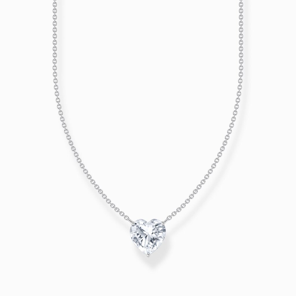Thomas Sabo Halsband med vitt hjärtformat hängsmycke