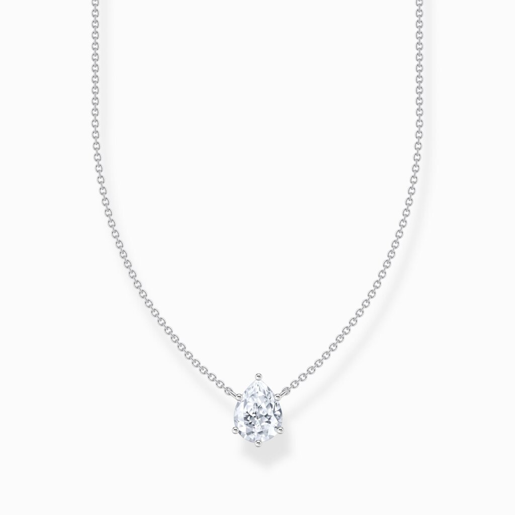 Thomas Sabo Halsband Halsband med vitt droppformat hängsmycke