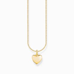 Thomas Sabo Halsband med hjärtformat hänge, guldpläterat