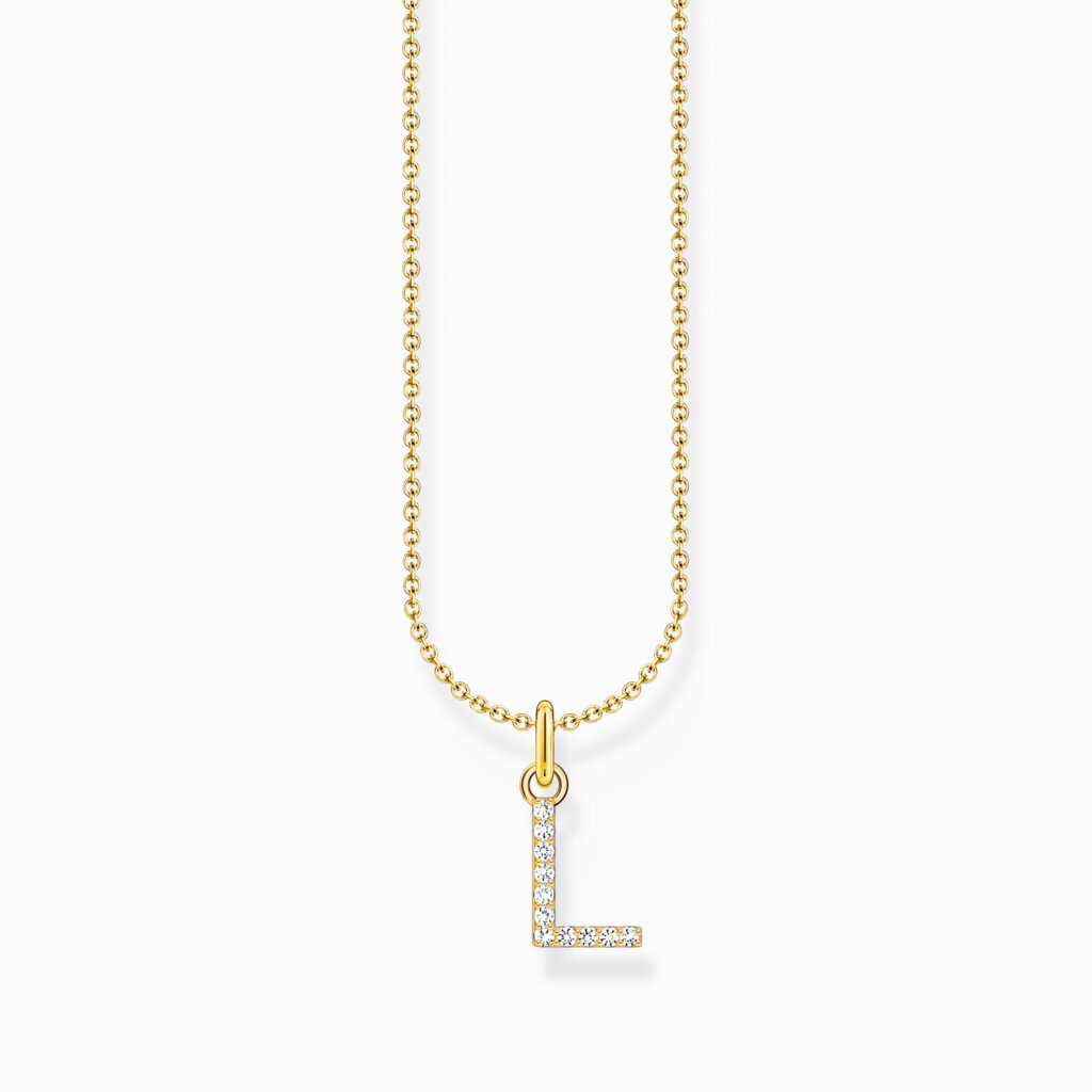 Thomas Sabo Halsband med bokstaven L, guldpläterat