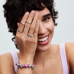 Berlock med rosa muranoglas