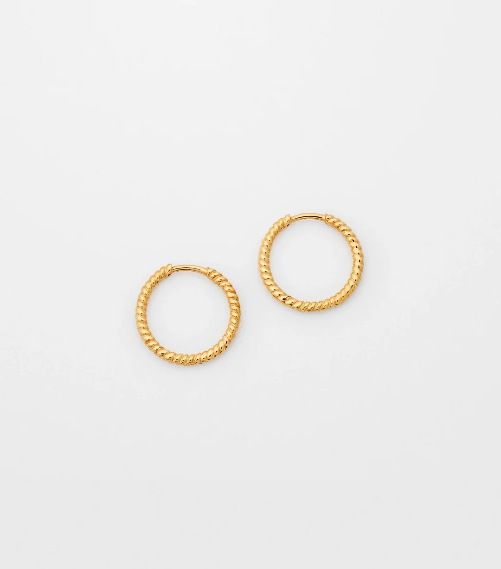 Syster P Beloved Twisted Medium Hoops Gold