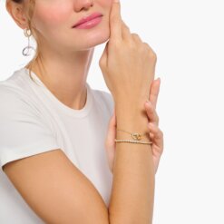 Thomas Sabo Armband med sammanlänkade hjärtan, guldpläterat