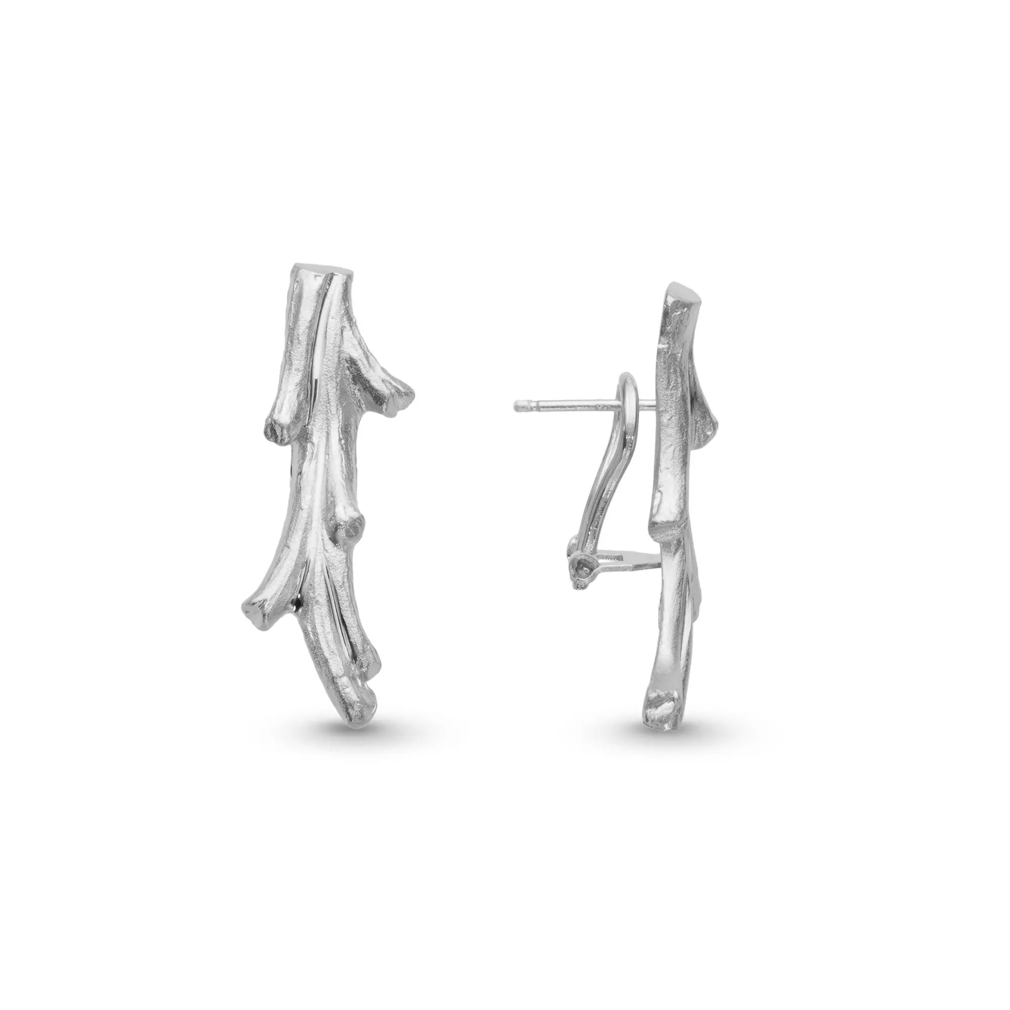 Örhängen Matte Coral Rhodinerat Silver