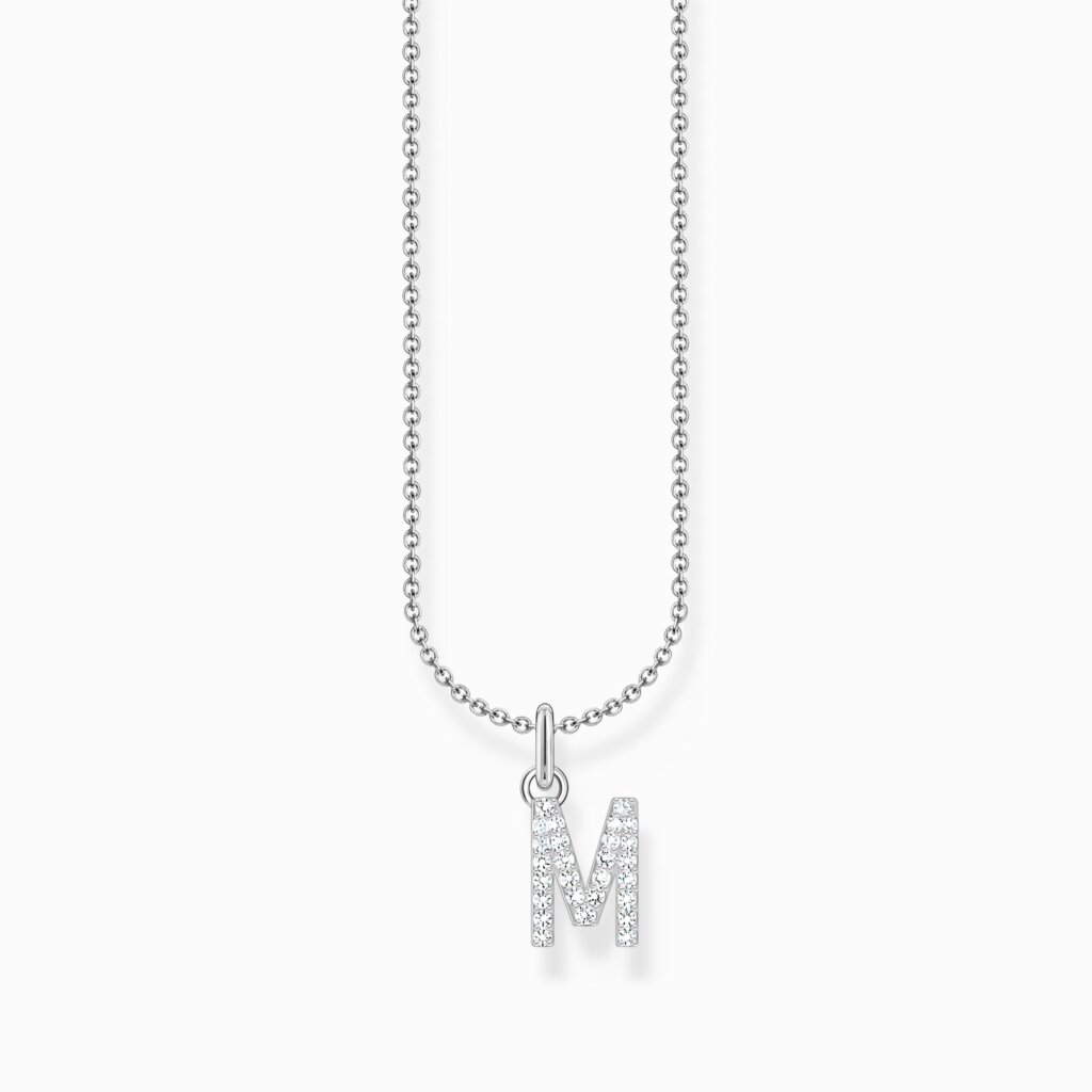 Thomas Sabo Halsband med bokstaven M, silver