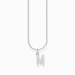 Thomas Sabo Halsband med bokstaven M, silver