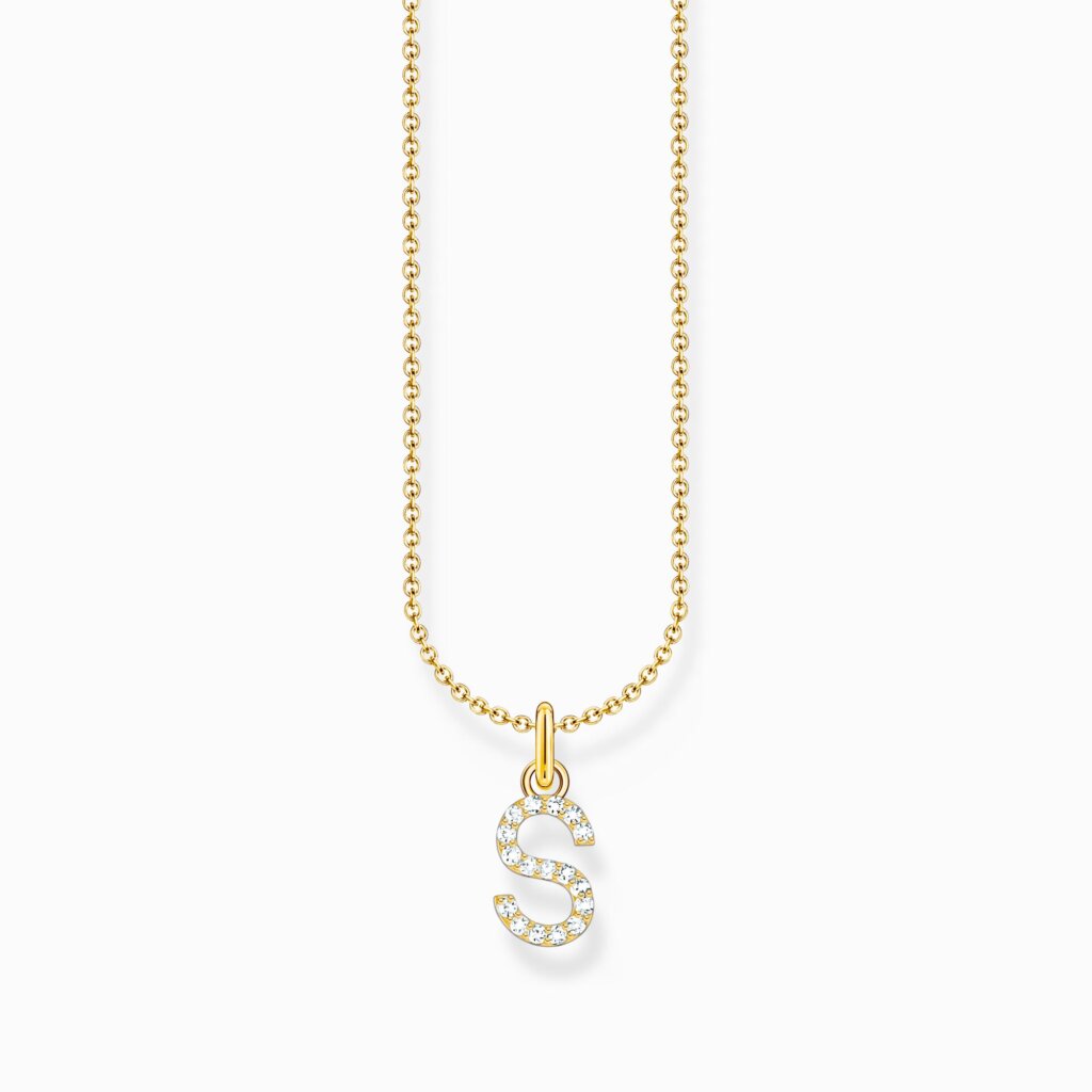 Thomas Sabo Halsband med bokstaven S, guldpläterat