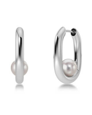 Edblad Modernist Pearl Hoops L Steel