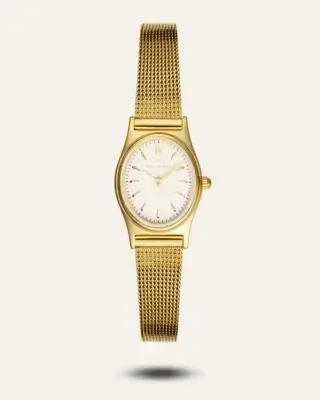 Mockberg Retro Mesh Gold Watch