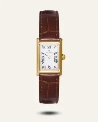 Mockberg Timeless Brown Leather Gold Watch