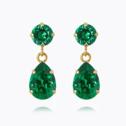 Mini Drop Earrings / Majestic Green