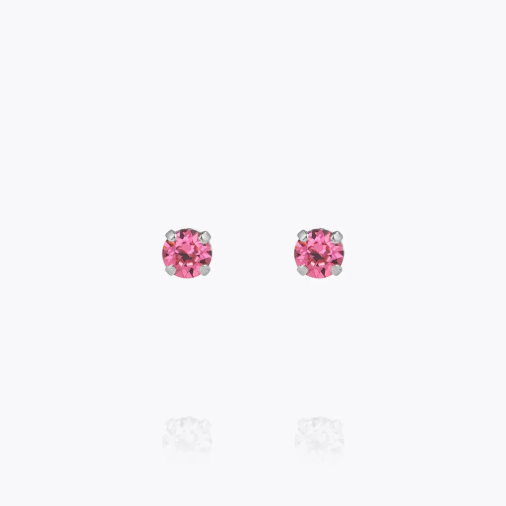 Mini Stud Earrings / Rose Rhodium