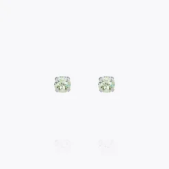 Mini Stud Earrings / Chrysolite Rhodium