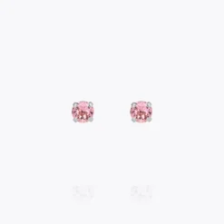 Mini Stud Earrings / Light Rose Rhodium
