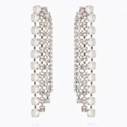 Camilia Earrings / Electric White Combo Rhodium