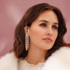 Camilia Earrings / Electric White Combo Rhodium