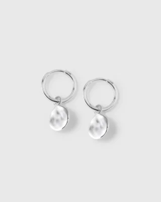 Minimalistica Hammered Earrings Silver
