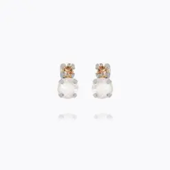 Leah Earrings Electric White Combo Rhodium